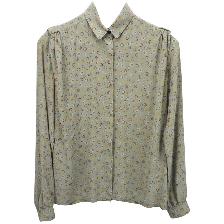 Vintage Christian Dior Silk Shirt at 1stDibs