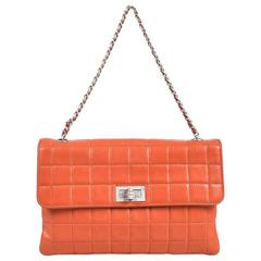 Chanel Orange Lambskin Leather Chocolate Bar Stitch Reissue Flap Chain Link Bag