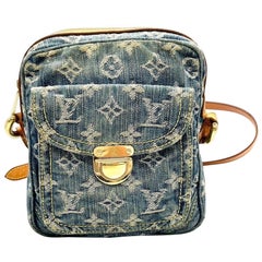 Louis Vuitton Monogram Denim Camera Crossbody Bag Blue