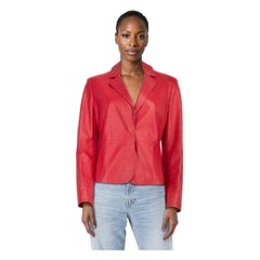 Max Mara Blazer de piel de avestruz rosa Talla S