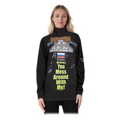 Vetements Felpa patchwork nera oversize taglia M.