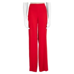 Max Mara Max Mara Studio Red Wool Straight Fit Trousers Size M