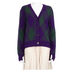 Burberry - Cardigan violet Argyle-Intarsia en laine, taille S