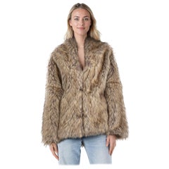 Missoni Beige Faux Mid Length Fur Coat Size M