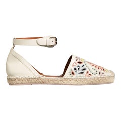 Valentino Garavani Espadrilles aus weißem Leder, Größe IT 39