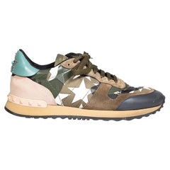 Valentino Garavani Leather Camouflage Rockrunner Trainers Size IT 40