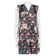 Sandro Mini-robe à volants en soie à fleurs, taille L