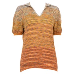 Missoni Ombré Short Sleeve Knitted V-Neck Top Size XXL