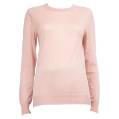 Loewe Pink Cashmere Logo Embroidered Knit Jumper Size S