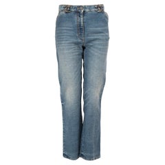 Chanel SS2024 CC Embroidered Waist Detail Jeans Size XS