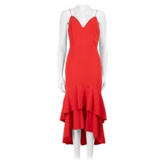 Alice + Olivia Vestido midi con falda a capas rojo Talla L