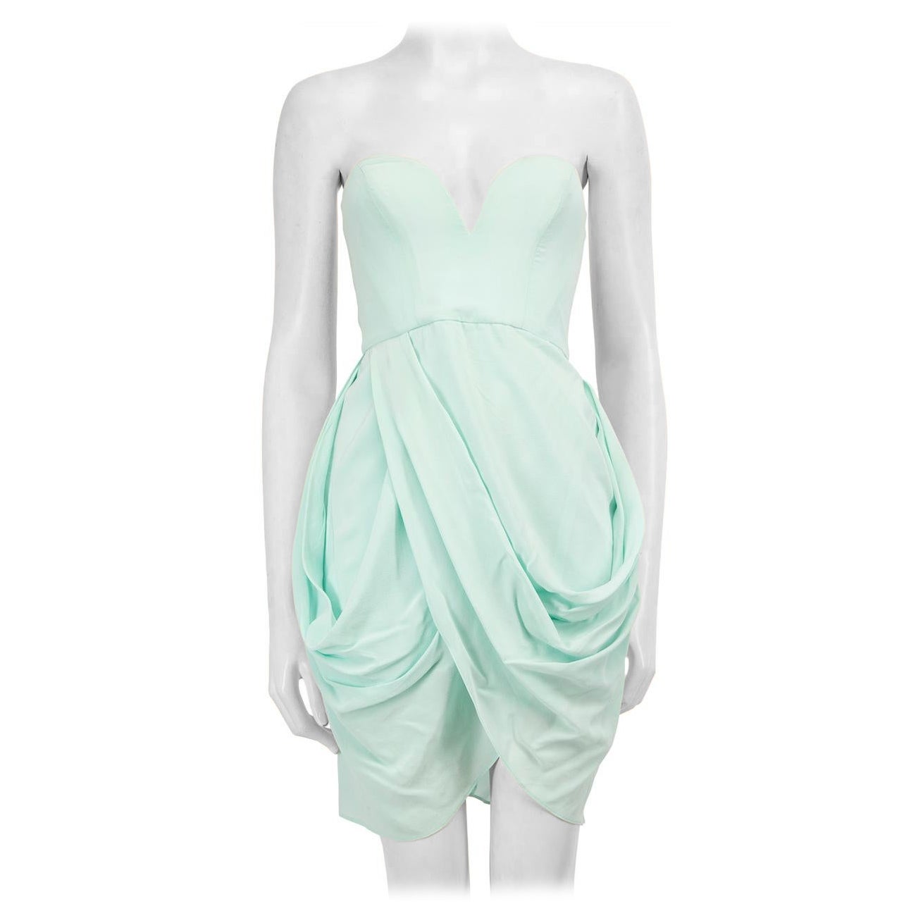 Mini vestido sin tirantes de seda azul Zimmermann Talla S en venta