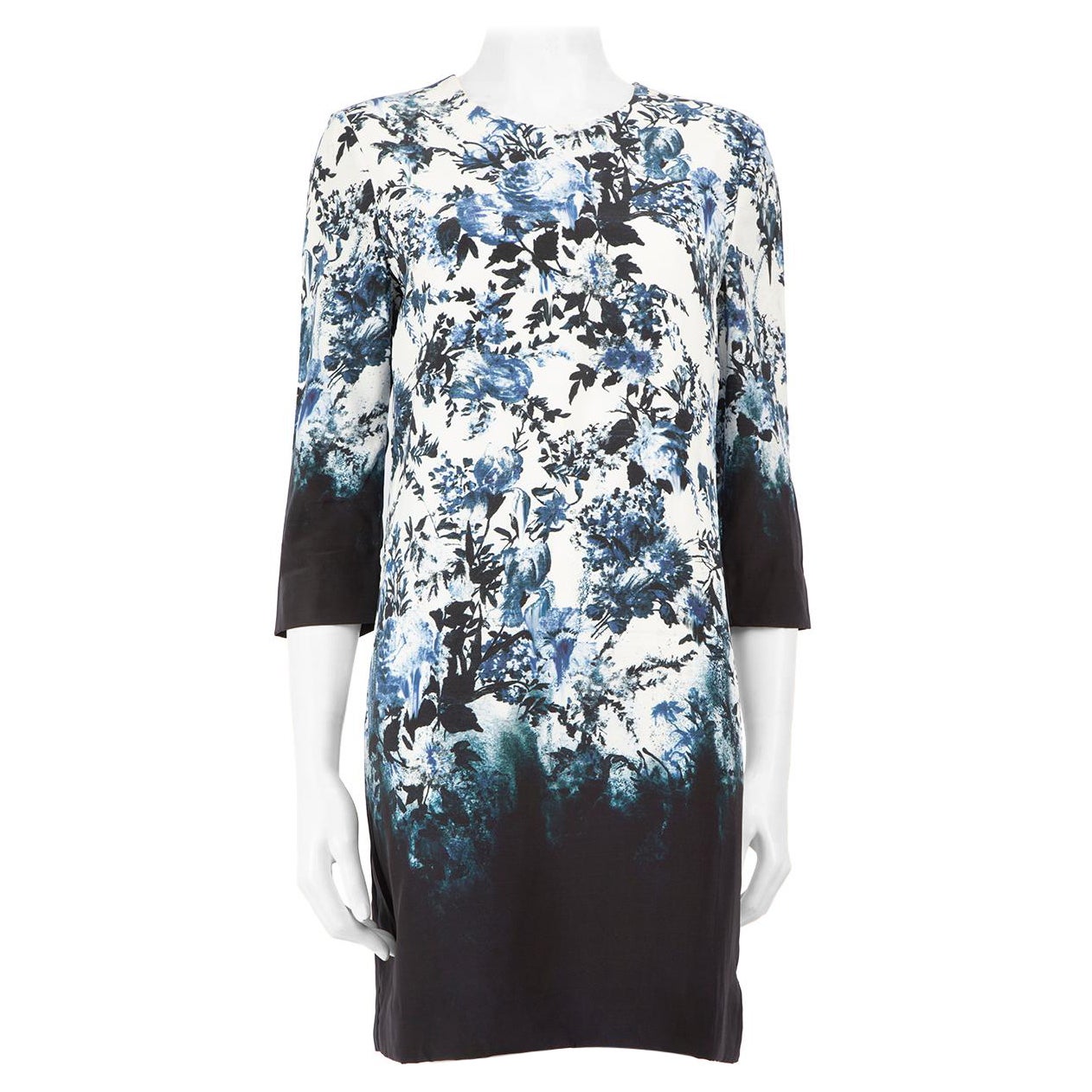 Vestido largo por la rodilla de seda con estampado floral Erdem Talla L en venta
