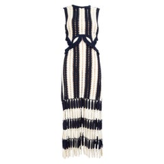 Self-Portrait Vestido Midi Recortado de Ganchillo Talla S
