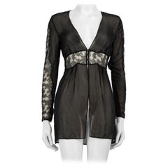 Agent Provocateur Black Silk Sheer Mini Dress Size S