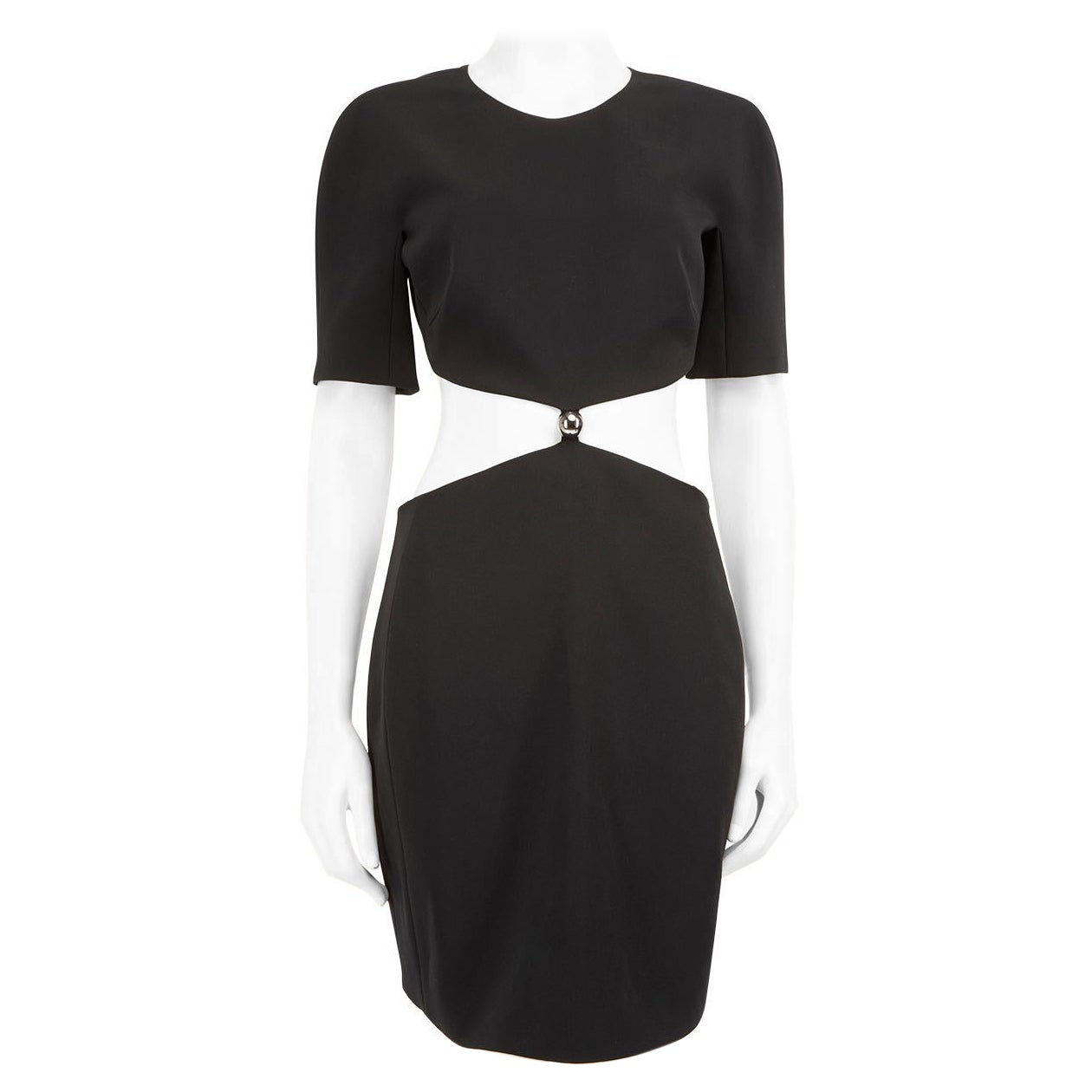 Mugler Vestido negro recortado hasta la rodilla Talla M en venta