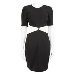 Mugler Vestido negro recortado hasta la rodilla Talla M