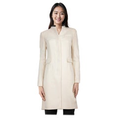 Giacca Blazer lunga in lana ecru di Akris taglia S