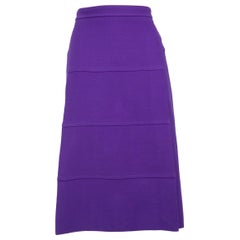 Victoria Beckham Purple Wool A Line Knee-length Skirt Size XL
