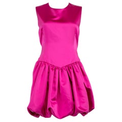 Mini Vestido Maje Hot Pink Bubble Hem Talla M