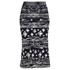 Chanel 2018 Navy Abstract Knee-length Skirt Size XS