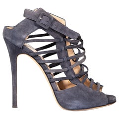 Giuseppe Zanotti pour Jennifer Lopez - Sandales en daim bleu marine, taille IT 38,5