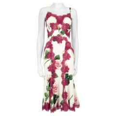 Robe midi Dolce & Gabbana en dentelle à motifs floraux, taille XXS