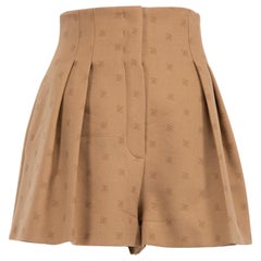 Fendi Short plissé en laine Brown Taille M