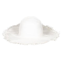 Gorro de rafia tejida Loro Piana blanco