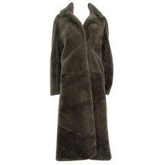 Yves Salomon Meteo Yves Salomon Green Shearling Coat Size S