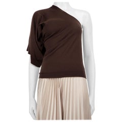 Rick Owens Brown Cashmere Asymmetric Top Größe M