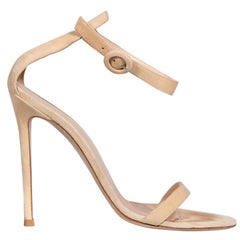 Gianvito Rossi Beige Suede Open-Toe Sandals Size IT 39