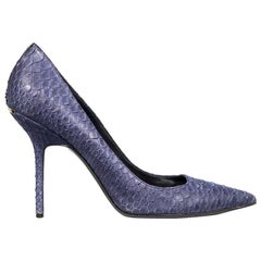 Bombas con punta de pitón azul Burberry Talla IT 40.5
