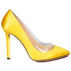 Charlotte Olympia Yellow Satin & PVC Pumps Size IT 35.5