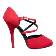Dolce & Gabbana Red & Black Platform Heels Size IT 38