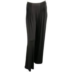FENDI Size 6 Black Rayon Blend Pleated Front Wide Leg Dress Pants 11