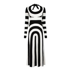 Marc Jacobs 2013 Optical Illusion Tie Neck Gown Size XXS