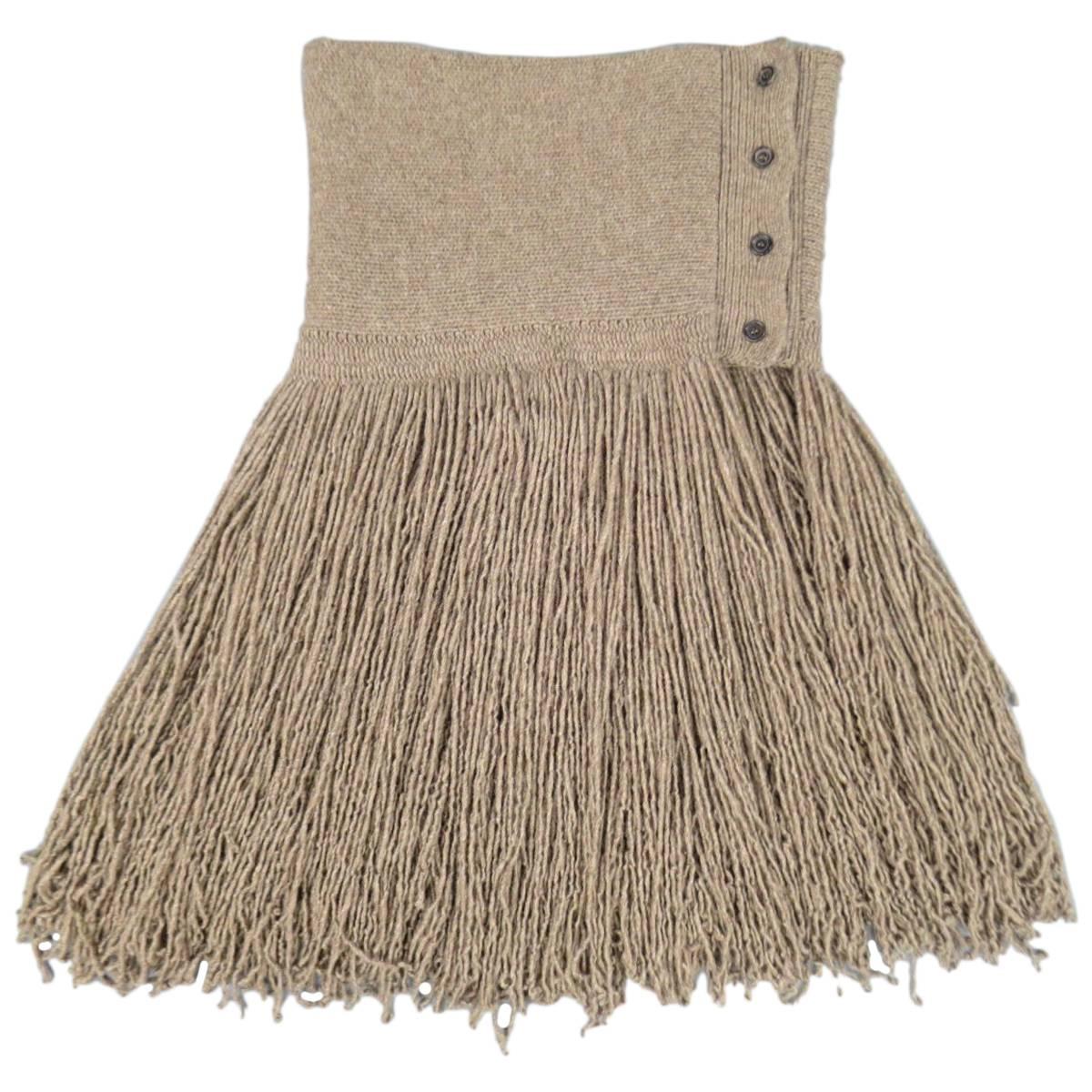 RALPH LAUREN Fall 2015 COLLECTION Taupe Cashmere Fringe Scarf Shawl