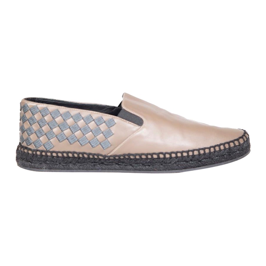 Bottega Veneta Alpargatas de cuero marrón Intrecciato Talla IT 40