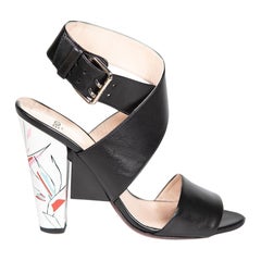 Fendi Sandali Uccelli del Paradiso in pelle nera Taglia IT 38