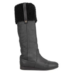 Jimmy Choo - Stivali alti al ginocchio in shearling nero Taglia IT 38