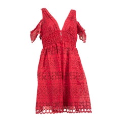 Self-Portrait rouge Broderie Robe à épaules froides Taille XL