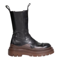 Bottega Veneta Black & Brown Mid Calf Boots Size IT 39