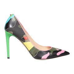Valentino Garavani Psychedelic Camo Leather Rockstud Pumps Size IT 39