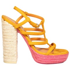 Tacones Saint Laurent de ante naranja de cuerda tejida talla IT 36