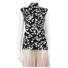 Versace Top a collo alto astratto nero taglia M.