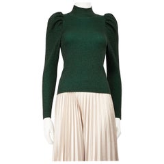 Alice + Olivia Top en laine vert pailleté, taille S