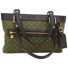 Louis Vuitton Lucille PM Dark Green Khaki Monogram Mini Canvas Hand Bag