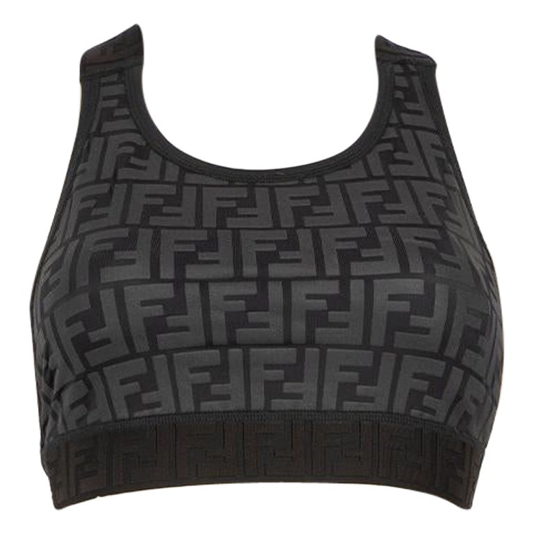 Fendi Schwarz Zucca Print Sport-Armband Größe XXS