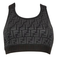 Fendi Schwarz Zucca Print Sport-Armband Größe XXS
